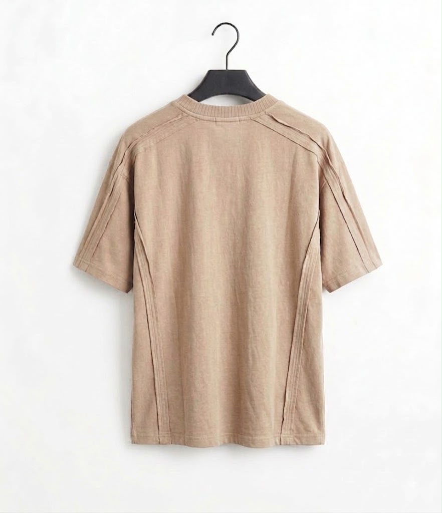 Premium Textured Panel Oversized T-Shirt