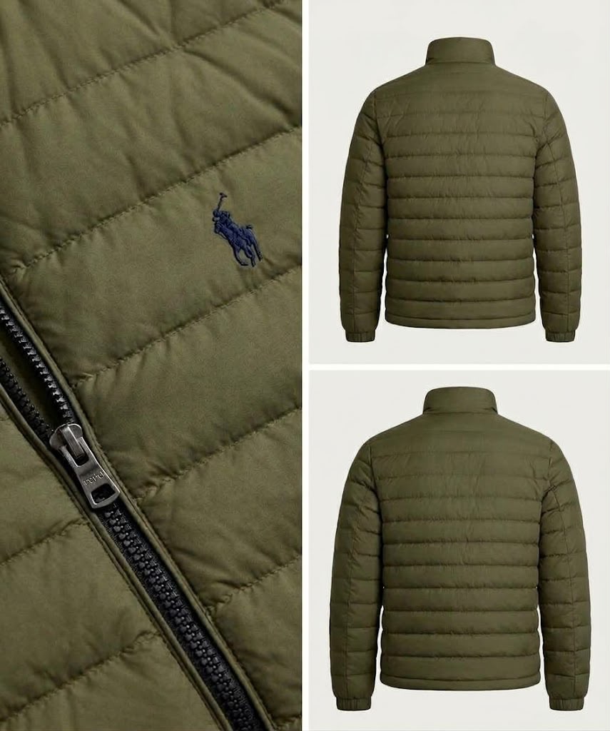 Premium Puffer Jacket [ Olive Green ]