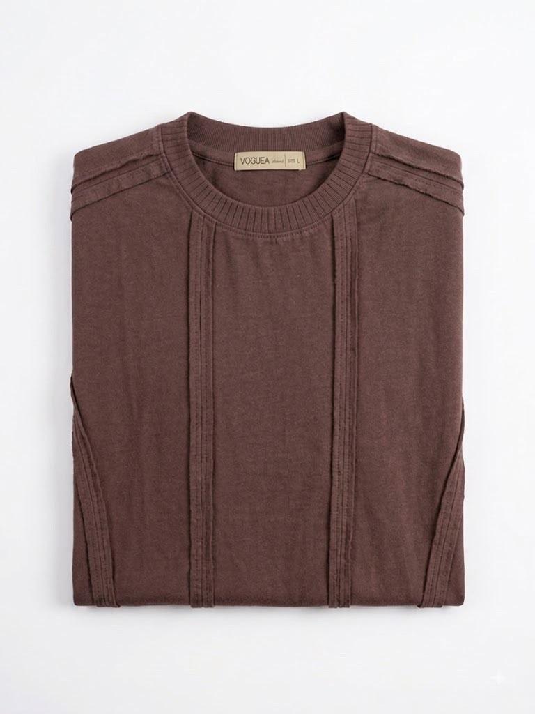 Premium Textured Brown Oversized T-Shirt
