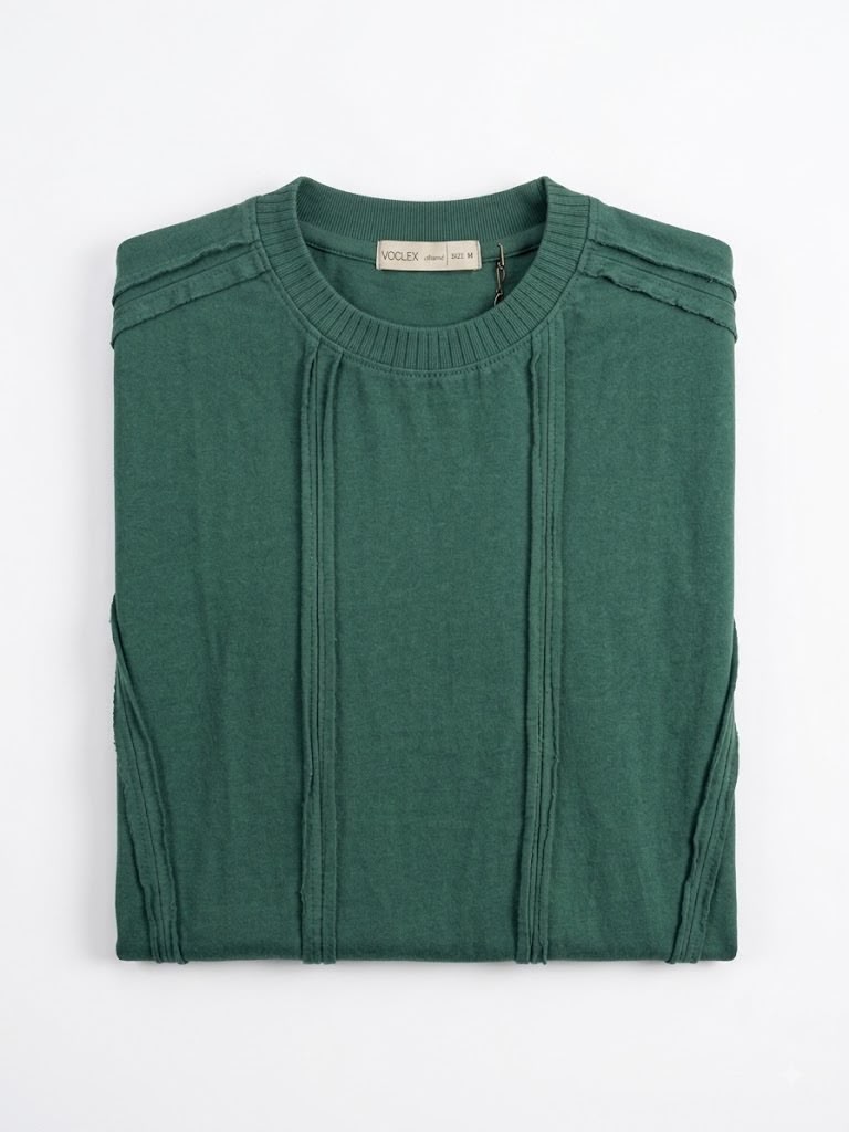Premium Textured Green Oversized T-Shirt