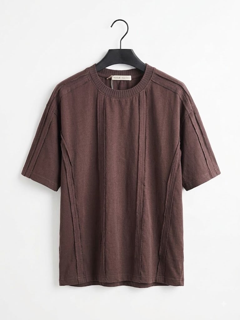 Premium Textured Brown Oversized T-Shirt