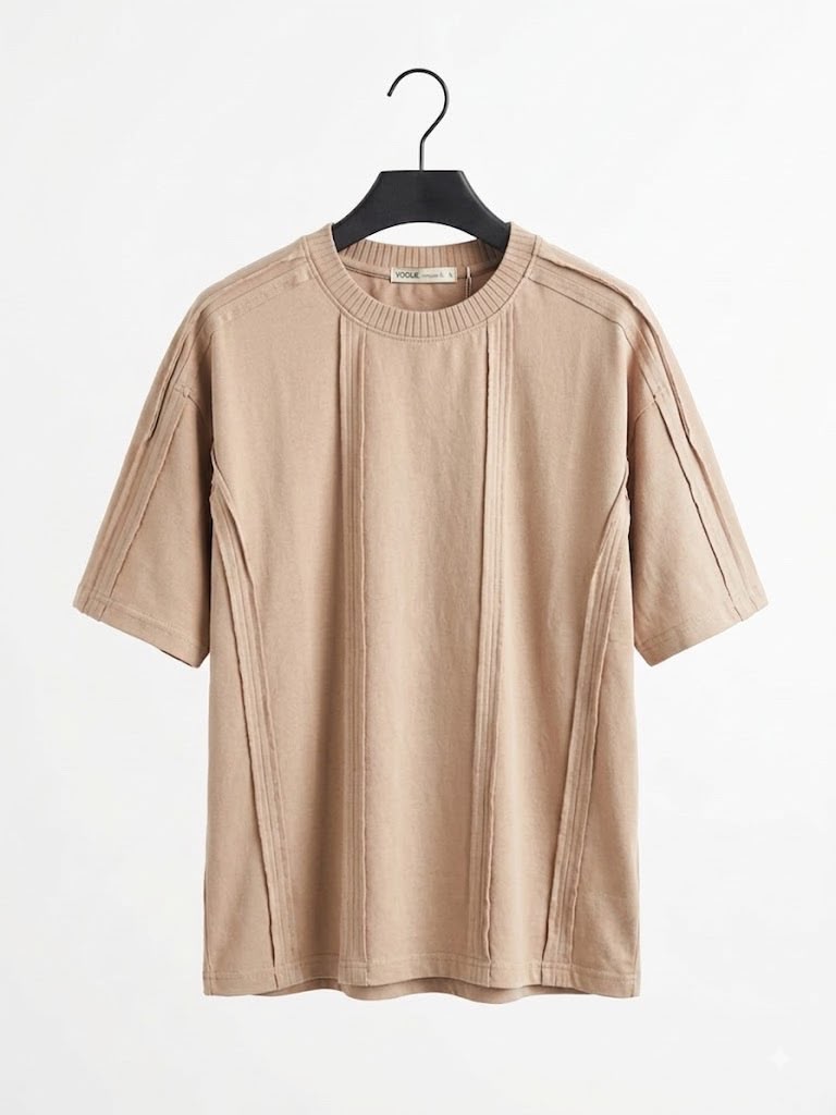 Premium Textured Panel Oversized T-Shirt